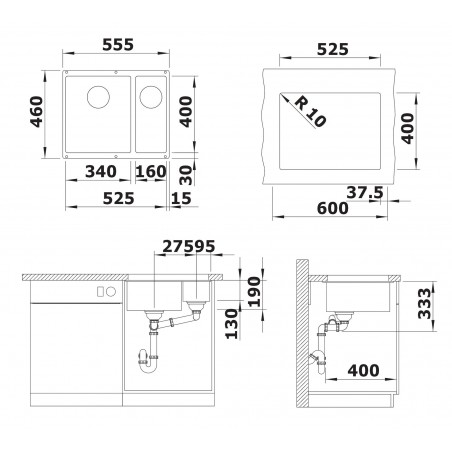 Kuchyňský dřez Blanco Rotan 340/160-U Kávová