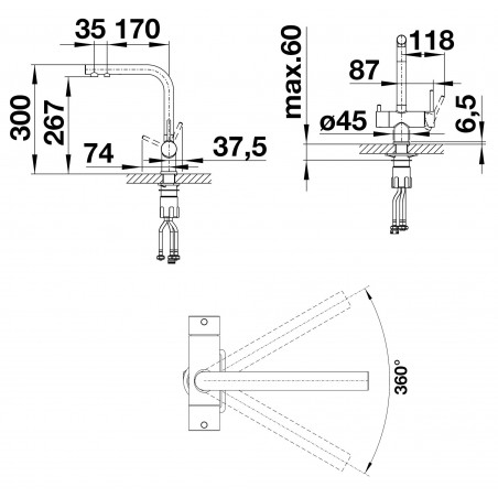 Kuchyňská baterie Blanco Fontas II Černá