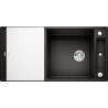 Kuchyňský dřez Blanco Axia III XL 6 S Černá, s krájecí deskou a excentrem, se skleněnou krájecí deskou