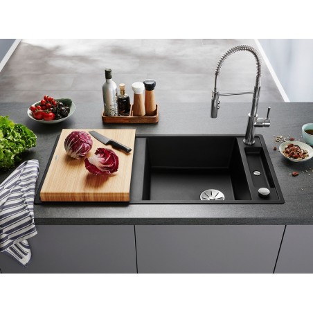 Kuchyňský dřez Blanco Axia III XL 6 S Kávová, s krájecí deskou a excentrem, se skleněnou krájecí deskou