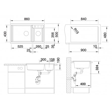 Kuchyňský dřez Blanco Metra 9 Antracit