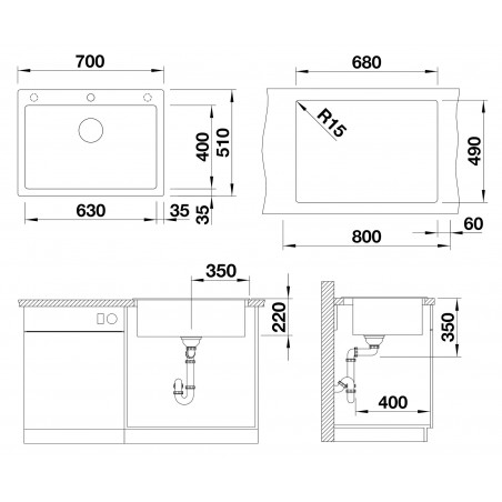Kuchyňský dřez Blanco Pleon 8 Bílá