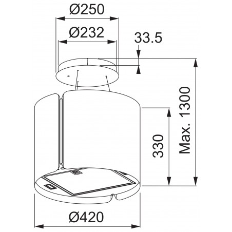 Odsavač par Franke Smart Suspended FSMS F 42 BK MATT, Matná černá