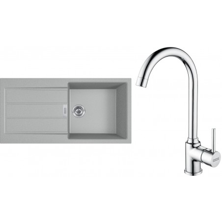 Set Franke T108Š (dřez S2D 611-100 Šedá + baterie FP 9000.031 Chrom)