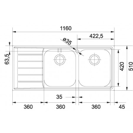 Kuchyňský dřez Franke Neptun NEX 621/2