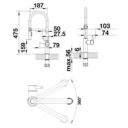 Kuchyňská baterie Blanco Catris-S Flexo Nerez imitace