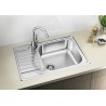 Kuchyňský dřez Blanco Dinas XL 6 S Compact Kartáčovaný, s excentrem