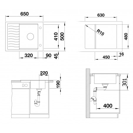 Kuchyňský dřez Blanco Elon 45 S Kávová, s odkapávací mřížkou a excentrem
