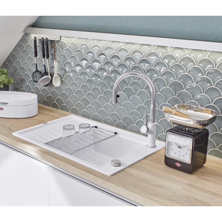 Kuchyňský dřez Blanco Elon XL 6 S Bílá, s odkapávací mřížkou a excentrem