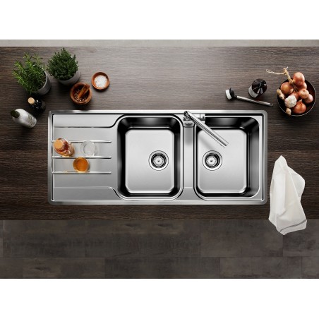 Kuchyňský dřez Blanco Lemis 8 S-IF Kartáčovaný, s excentrem