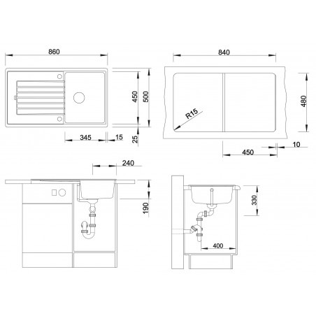 Kuchyňský dřez Blanco Zia 45 SL Černá