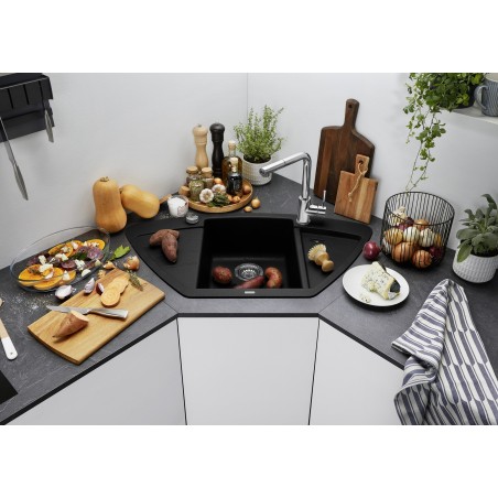 Kuchyňský dřez Blanco Zia 9 E Černá, s excentrem