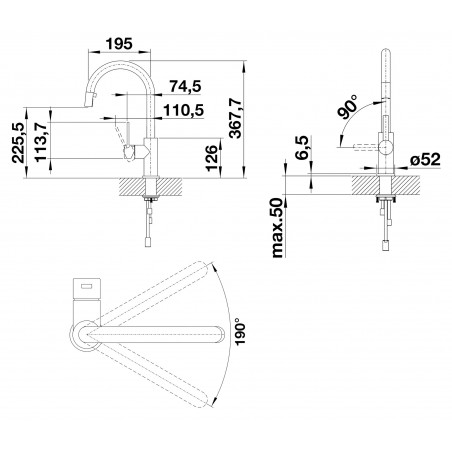 Kuchyňská baterie Blanco Candor-S Nerez masiv kartáčovaný, beztlaková