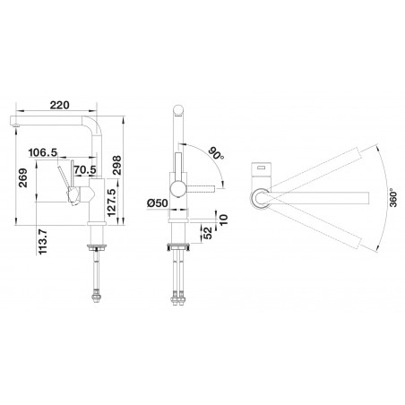 Kuchyňská baterie Blanco Lanora-F Nerez kartáčovaný, beztlaková