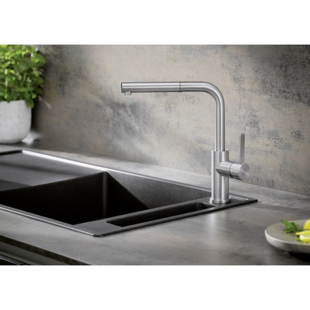 Kuchyňská baterie Blanco Lanora-S Nerez masiv kartáčovaný, beztlaková
