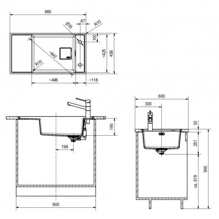 Kuchyňský dřez Franke Fresno FSG 211/111 Matná černá