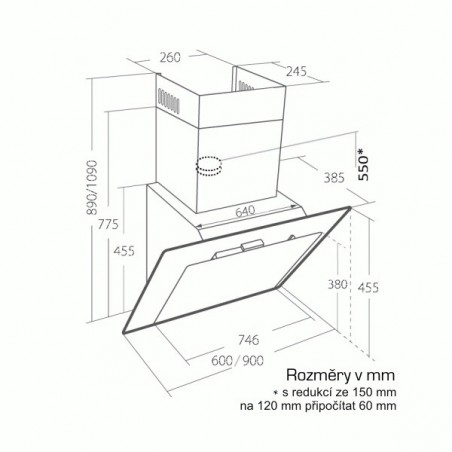 Odsavač par Cata Empire VIP KD 526090, dálkové ovládání