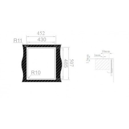 Kuchyňský dřez Sinks Boxer 450 RO 1,2 mm