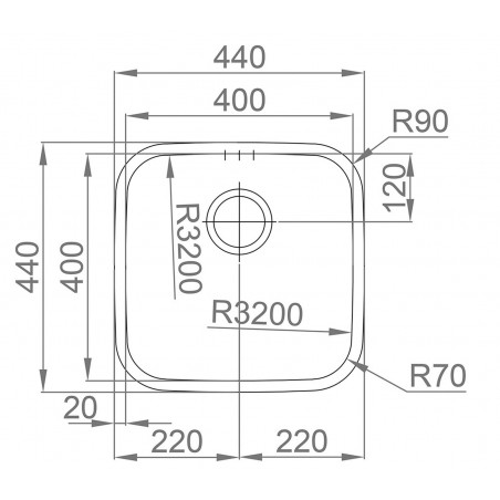 Kuchyňský dřez Sinks Indus 440 V 1,0 mm, leštěný