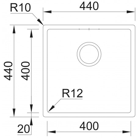 Kuchyňský dřez Sinks Box 440 RO 1,0 mm