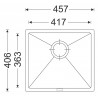Kuchyňský dřez Sinks Frame 457 Pureblack 26 Kuchyňský dřez Sinks Frame 457 Pureblack 26