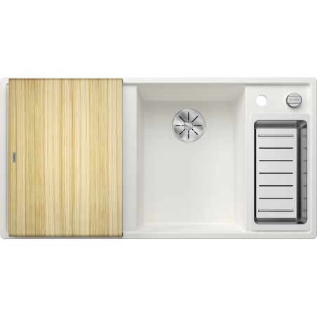 Kuchyňský dřez Blanco Axia III 6 S Bílá, pravý, s dřevěnou krájecí deskou a miskou