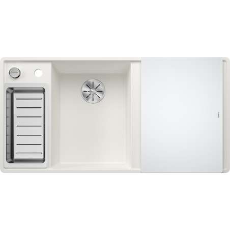 Kuchyňský dřez Blanco Axia III 6 S-F Bílá, levý, se skleněnou krájecí deskou a miskou