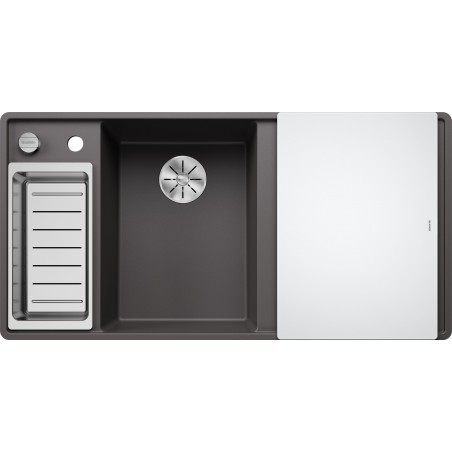Kuchyňský dřez Blanco Axia III 6 S-F Šedá skála, levý, se skleněnou krájecí deskou a miskou