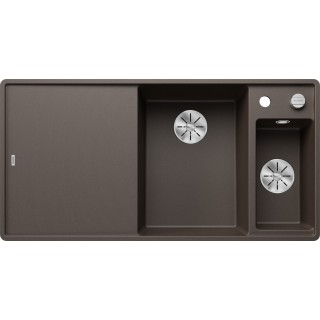 Kuchyňský dřez Blanco Axia III 6 S-F Kávová, pravý, s dřevěnou krájecí deskou a miskou