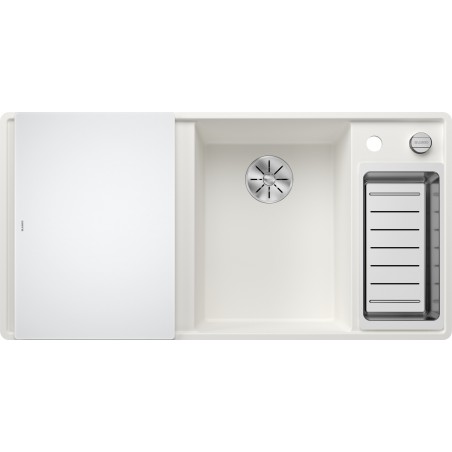 Kuchyňský dřez Blanco Axia III 6 S-F Bílá, pravý, se skleněnou krájecí deskou a miskou