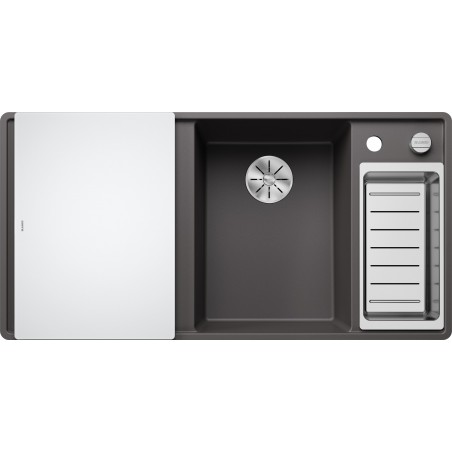 Kuchyňský dřez Blanco Axia III 6 S-F Šedá skála, pravý, se skleněnou krájecí deskou a miskou