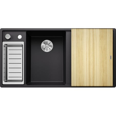 Kuchyňský dřez Blanco Axia III 6 S Černá, levý, s dřevěnou krájecí deskou a miskou