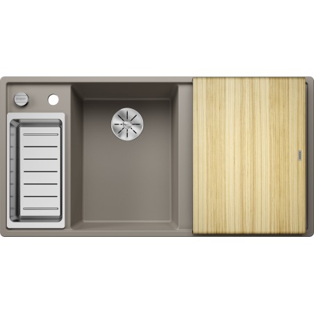 Kuchyňský dřez Blanco Axia III 6 S Tartufo, levý, s dřevěnou krájecí deskou a miskou