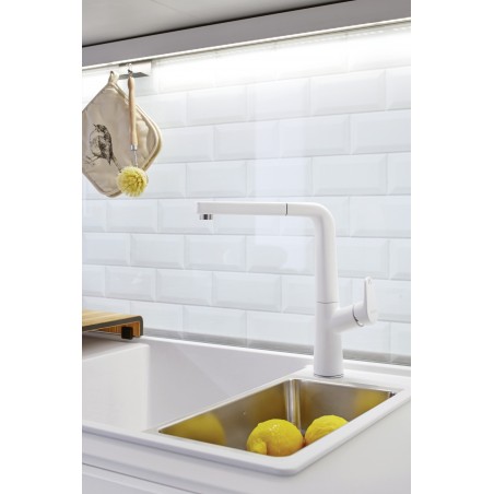 Kuchyňský dřez Blanco Axia III 6 S Bílá, levý, se skleněnou krájecí deskou a miskou