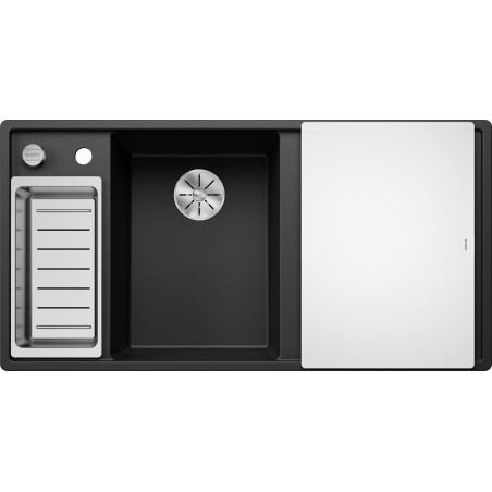 Kuchyňský dřez Blanco Axia III 6 S Černá, levý, se skleněnou krájecí deskou a miskou