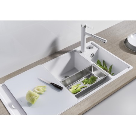 Kuchyňský dřez Blanco Axia III 6 S Černá, levý, se skleněnou krájecí deskou a miskou