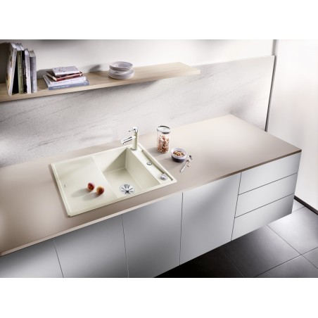 Kuchyňský dřez Blanco Axia III 45 S Šedá skála, s dřevěnou krájecí deskou