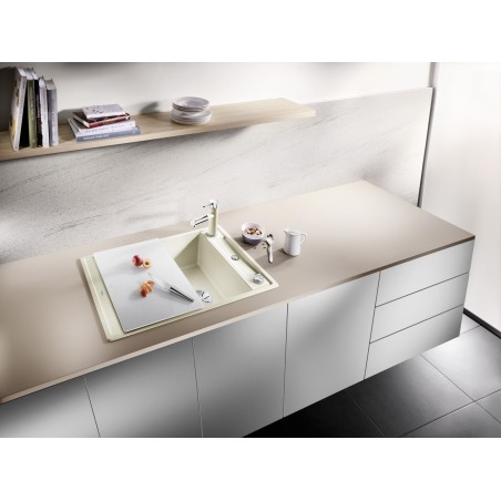 Kuchyňský dřez Blanco Axia III 45 S Kávová, se skleněnou krájecí deskou