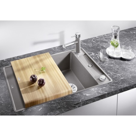 Kuchyňský dřez Blanco Axia III 45 S-F Šedá skála, s dřevěnou krájecí deskou