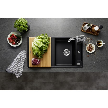 Kuchyňský dřez Blanco Axia III 5 S Tartufo, s dřevěnou krájecí deskou