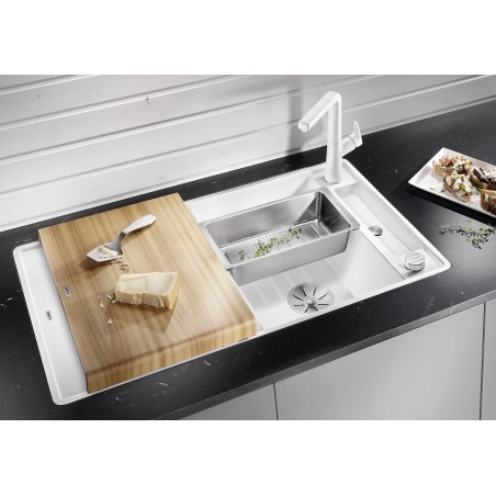 Kuchyňský dřez Blanco Axia III 5 S-F Černá, s dřevěnou krájecí deskou