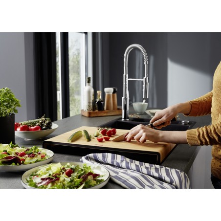Kuchyňský dřez Blanco Axia III XL 6 S-F Antracit, s dřevěnou krájecí deskou