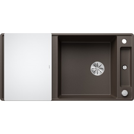 Kuchyňský dřez Blanco Axia III XL 6 S-F Kávová, se skleněnou krájecí deskou