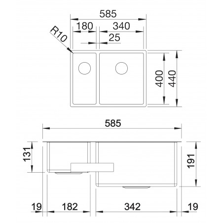 Kuchyňský dřez Blanco Claron 340/180-IF Hedvábný lesk, pravý