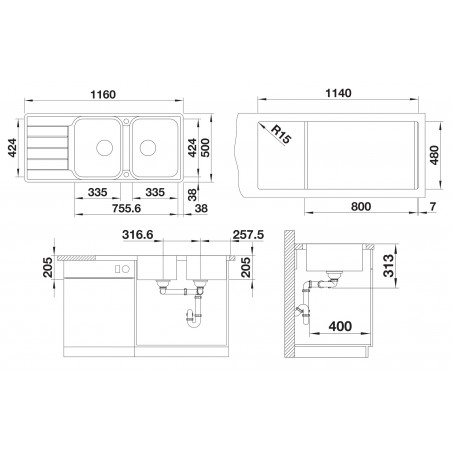 Kuchyňský dřez Blanco Classimo 8 S-IF Kartáčovaný