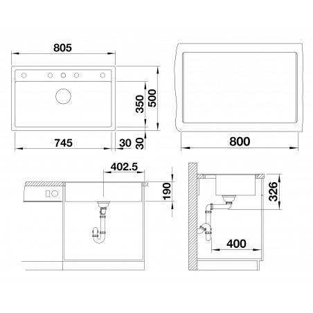 Kuchyňský dřez Blanco Dalago 8-F Antracit