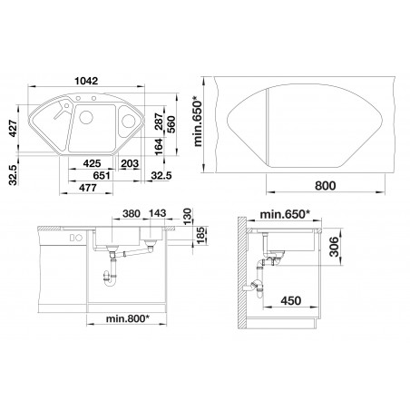 Kuchyňský dřez Blanco Delta II-F Černá