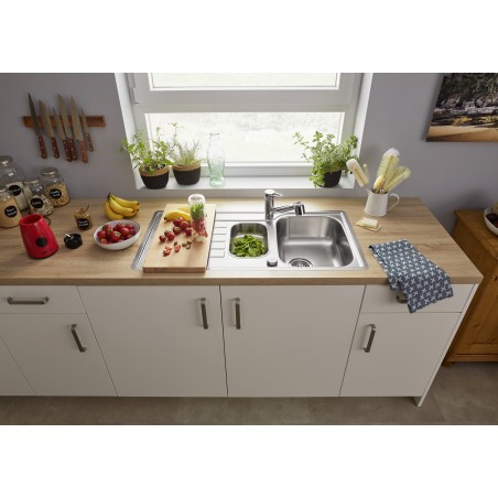 Kuchyňský dřez Blanco Lantos II 6 S-IF Kartáčovaný, s excentrem a miskou