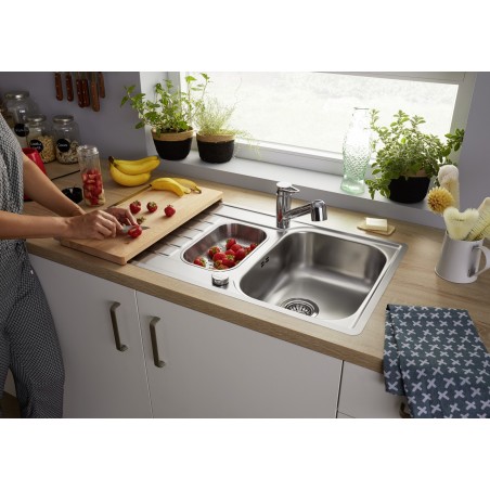 Kuchyňský dřez Blanco Lantos II 6 S-IF Kartáčovaný, s excentrem a miskou