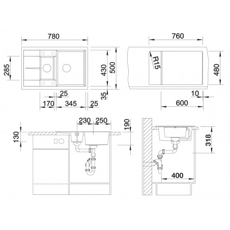 Kuchyňský dřez Blanco Metra 6 S Compact Černá